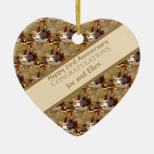 Twenty Third Wedding Anniversary, Topaz, Keepsake Ceramic Ornament