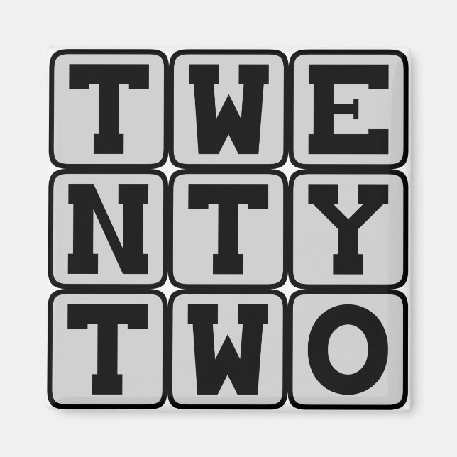 Twenty Two, Number 22 Magnet (Front)