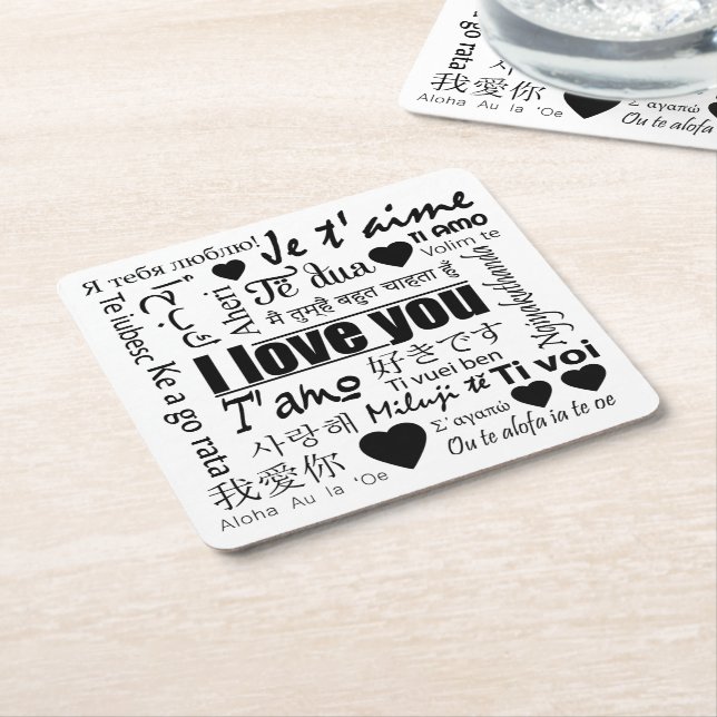 Twenty-Two Ways to Say I Love You Coaster (Angled)