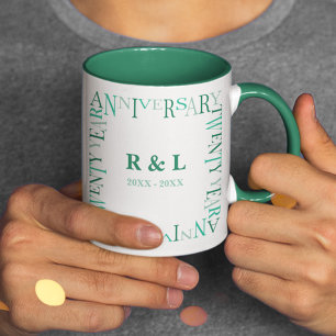 Twenty Year Wedding Anniversary Gift Emerald Green Mug