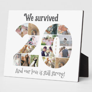 Twenty Year Wedding Anniversary Photo Plaque