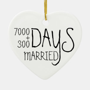Twenty years 20th anniversary married wife husband ceramic ornament