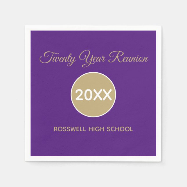 Twenty yr  Class Reunion Paper Napkin (Front)