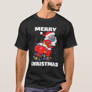 Twerking Santa Claus Face Mask Merry Christmas Tre T-Shirt