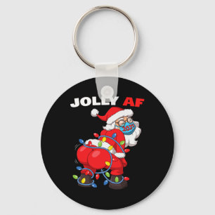 Twerking Santa Claus In Mask Gatland Jolly Af Chri Key Ring
