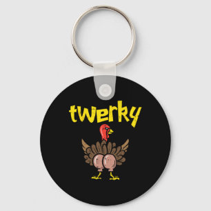 Twerky Turkey Butt Fun Thanksgiving Twerk Dance Pu Key Ring