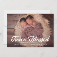 Twice Blessed | Twins Baby Photo Announcement