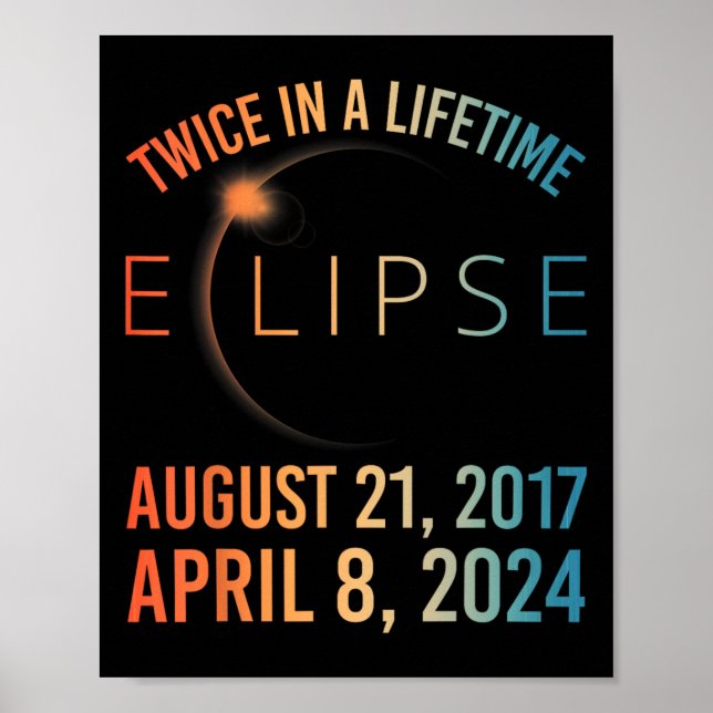 Twice In A Lifetime Solar Eclipse 2024 Total Eclip Poster (Front)