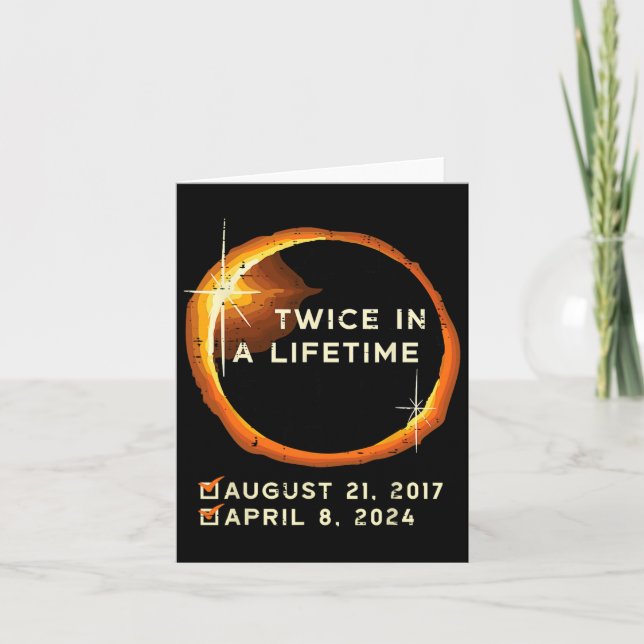 Twice In A Lifetime Total Solar Eclipse 2024 Men W Card (Front)