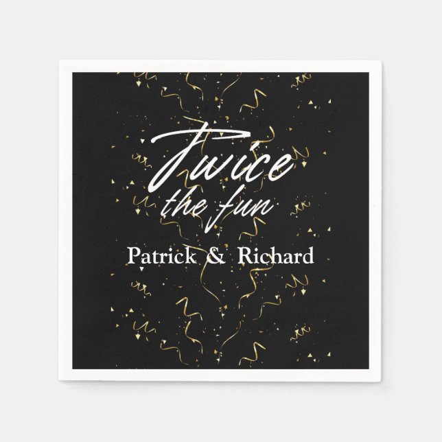 Twice the Fun Friends Joint Birthday Double Napkin (Front)