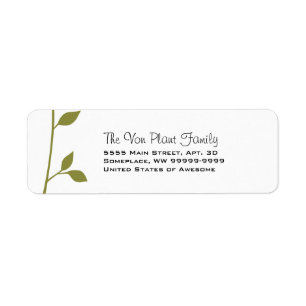 Twig and Leaf Return Address Label