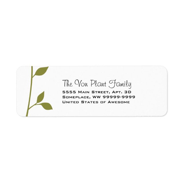 Twig and Leaf Return Address Label (Front)
