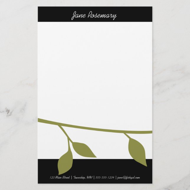 Twig and Leaf Stationery (Front)