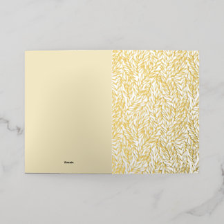 Twig Leaves. Foil Greeting Card