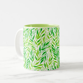 Twig Leaves. Two-Tone Coffee Mug