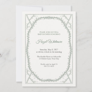 Twiglet Cameo Baby Shower Invitation