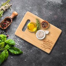 Twigs Border Monogram Etched Cutting Boards