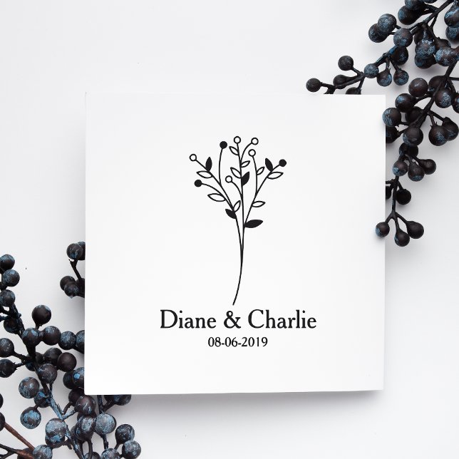 Twigs Wedding Monogram Rubber Stamp (Creator Uploaded)