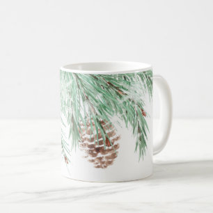 twigs with cones, Christmas, Christmas cones Coffee Mug