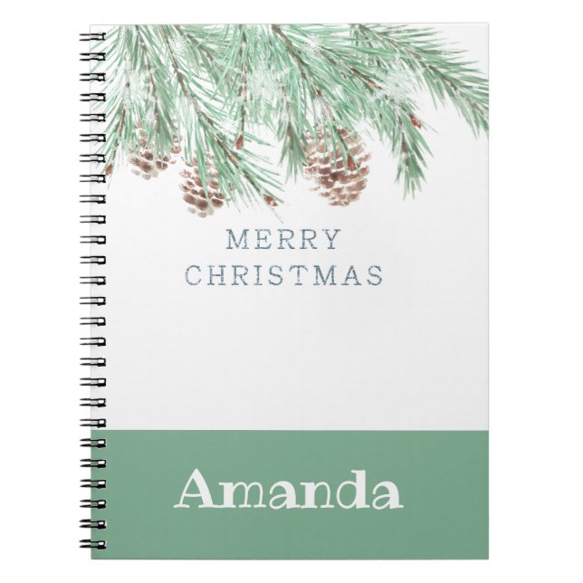 twigs with cones, Christmas, Christmas cones Notebook (Front)
