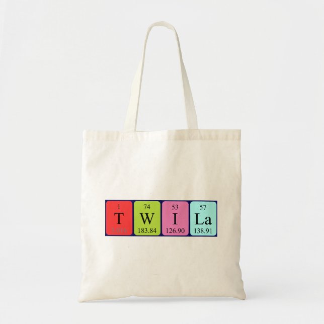 Twila periodic table name tote bag (Front)