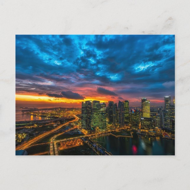 Twilght Manhattan City Skyline Postcard (Front)