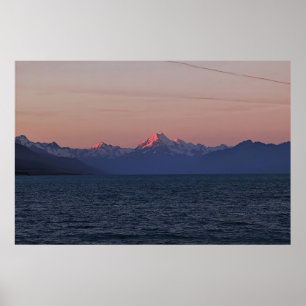 Twilgiht on Lake Pukaki Poster