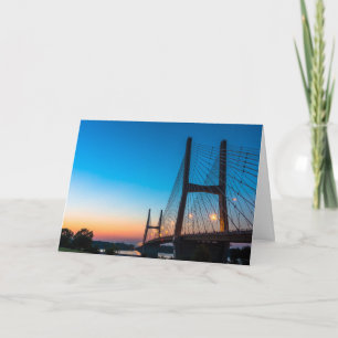 Twilight At Bill Emerson Bridge Greeting Card