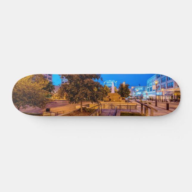Twilight At Park Central Square Skateboard (Horz)
