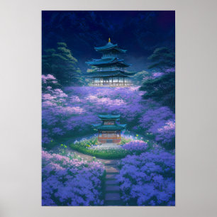 Twilight at the Hilltop Temple Poster