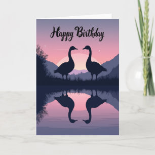 Twilight Birds Birthday Card