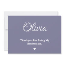 Twilight Bloom Bridesmaid Thankyou Card