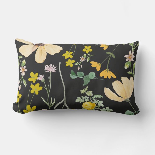 Twilight Bloom Lumbar Pillow (Front)