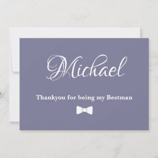 Twilight Bloom Minimal Best man Thankyou Card 