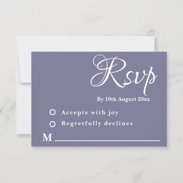Twilight Bloom Minimal Wedding Response Card (Front)