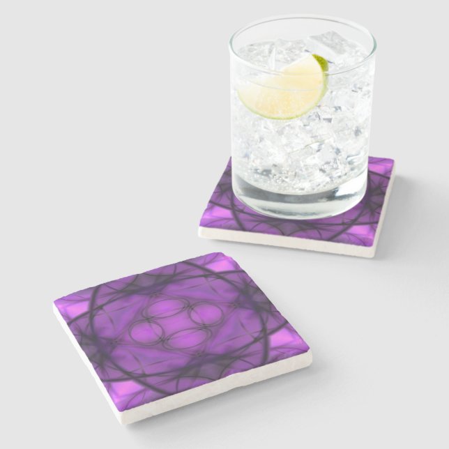Twilight Bloom Stone Coaster (Side)