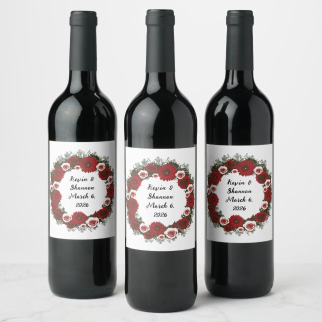 Twilight Blooms Floral Wine Label (Bottles)
