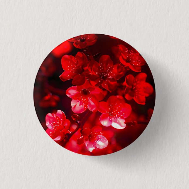 Twilight Cherry Blossom Glow 3 Cm Round Badge (Front)