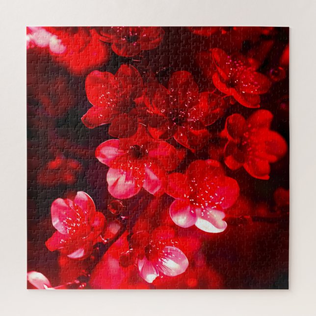 Twilight Cherry Blossom Glow Jigsaw Puzzle (Vertical)