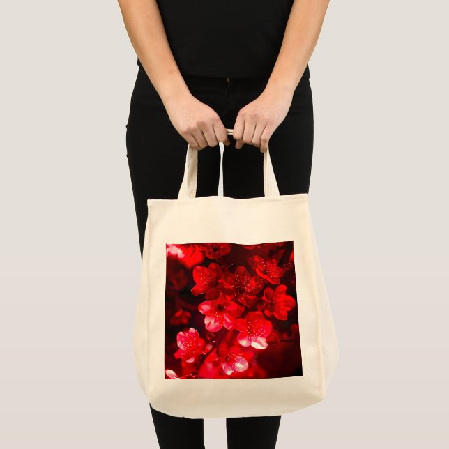 Twilight Cherry Blossom Glow Tote Bag (Front (Product))