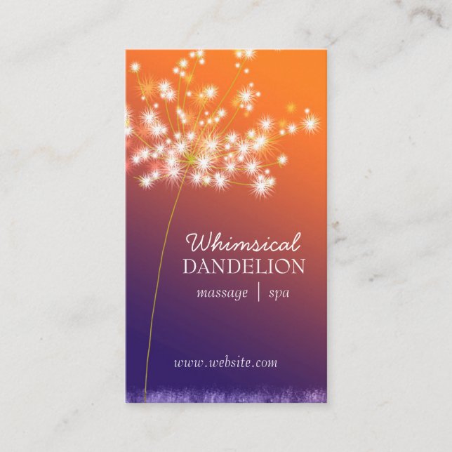 Twilight Dandelion Business Appointment Cards (Front)
