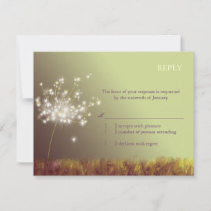 Twilight Dandelion Wedding RSVP Card