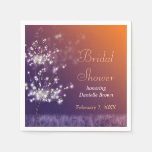 Twilight Dandelions Bridal Shower Napkin