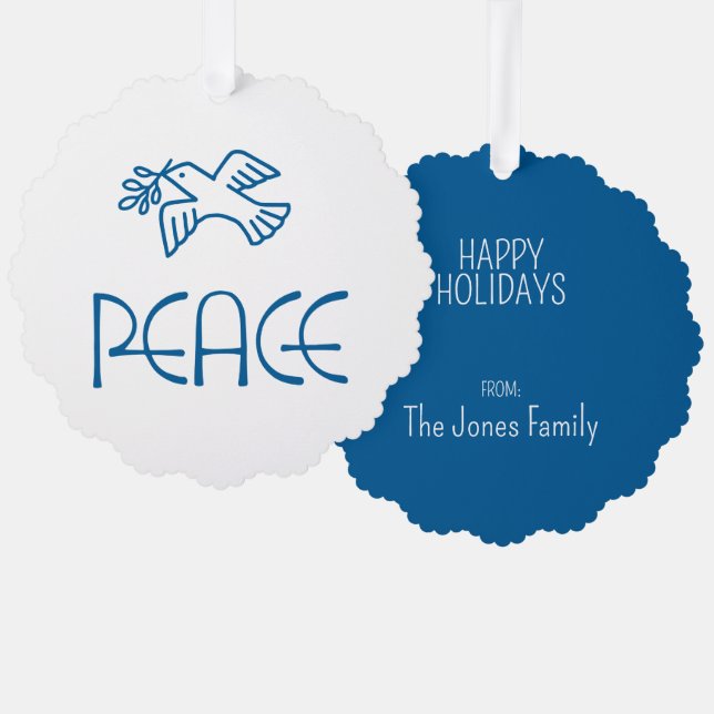 Twilight Dove of Peace Tree Decoration Card (Front/Back)