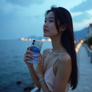 Twilight Drift Fluid Abstract Coastal iPhone 16 Case