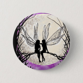 Twilight Fairy Art Pin Badge Fairy Silhouette