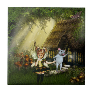 Twilight Fairy Haven Ceramic Tile