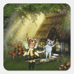 Twilight Fairy Haven Square Sticker