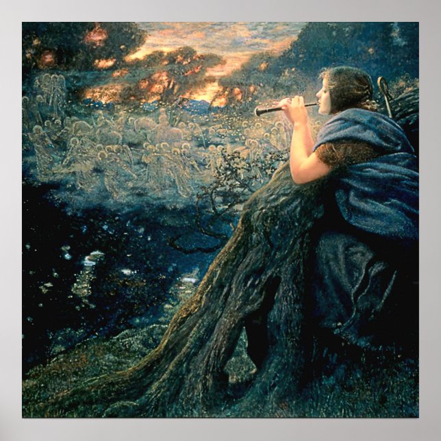 “Twilight Fantasy” by Edward Robert Hughes Poster (Front)