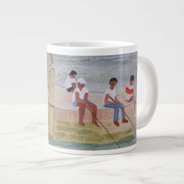 Twilight Fishing 1988 Large Coffee Mug (Front Right)